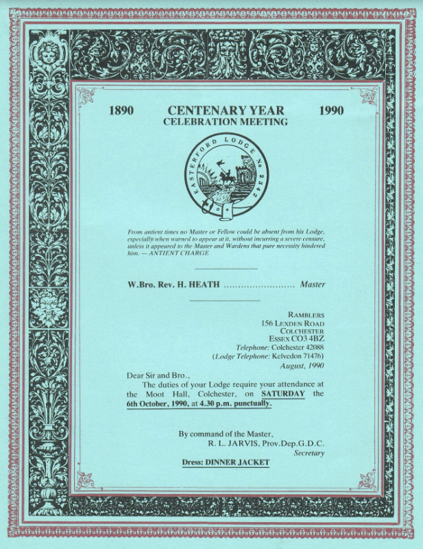 1890-1990 Centenary Celebrations