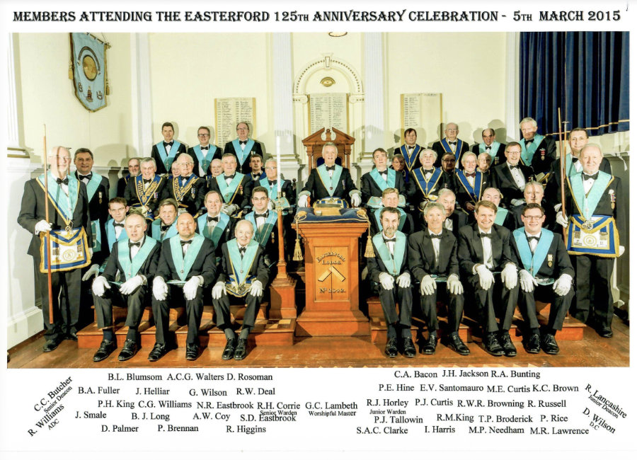 Members attending the Easterford 125th Anniversary Celebration, 5th March 2015